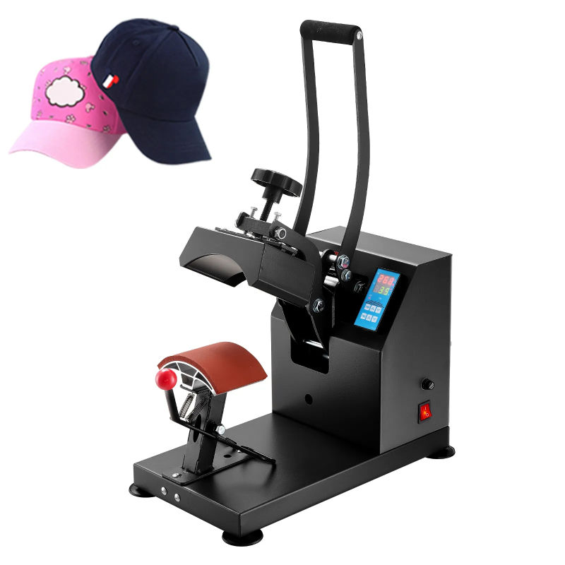 Curved element hat heat press machine