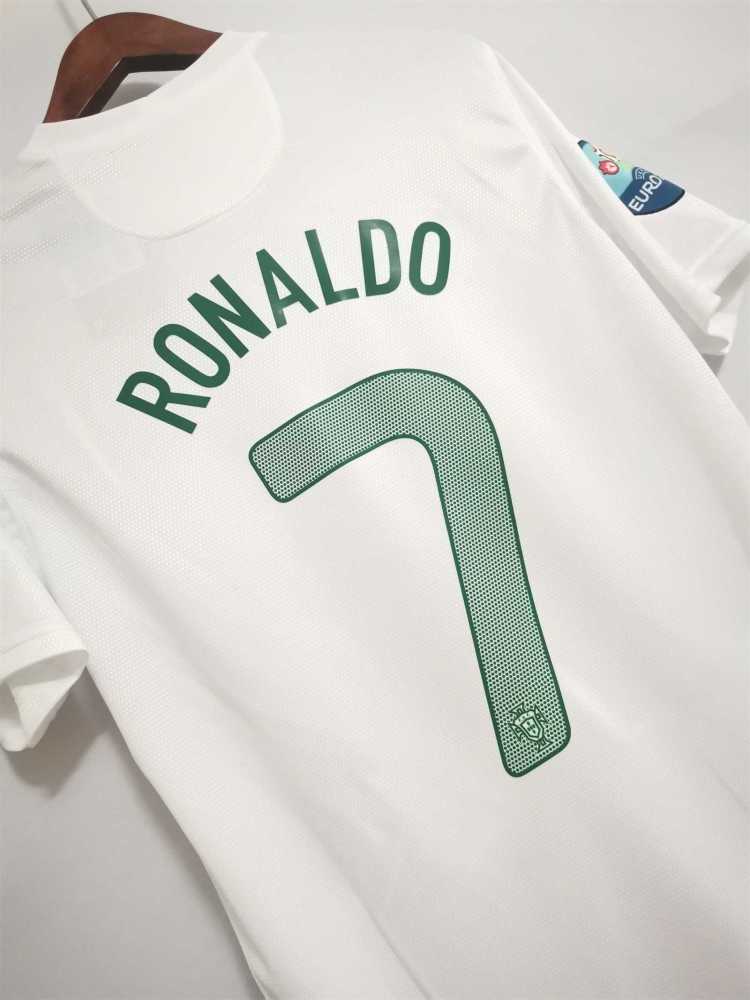 2012 Portugal Ronaldo #7 Euro Cup Away Retro Jersey
