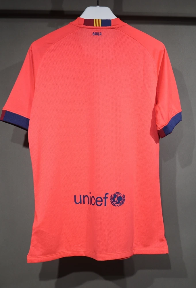 14-15 Barcelona Away Retro Jersey Player Version Pink