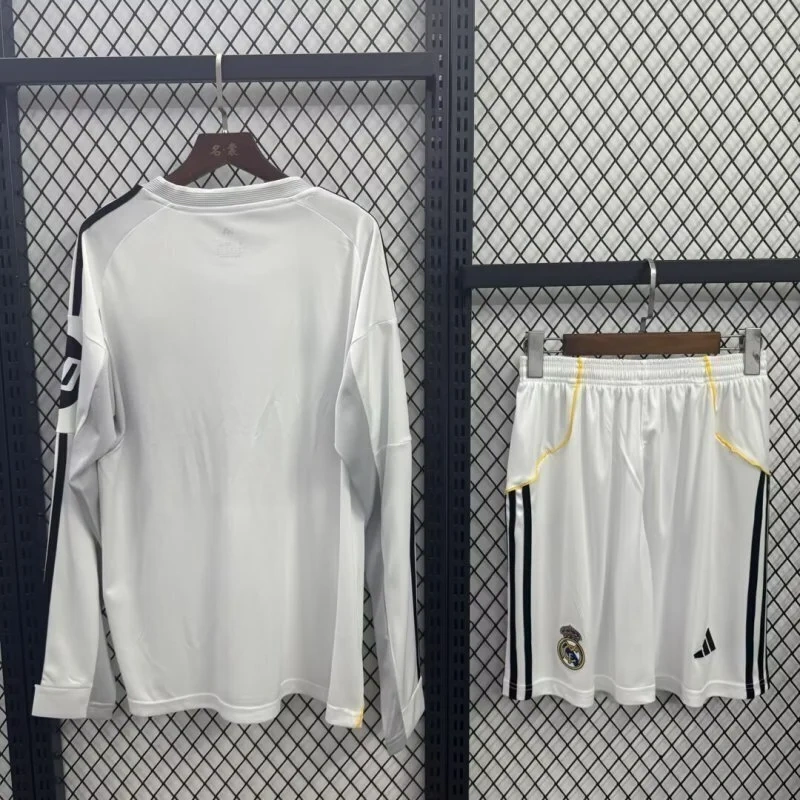 25-26 Real Madrid Home Soccer Kids Long Sleeve Jersey+Short