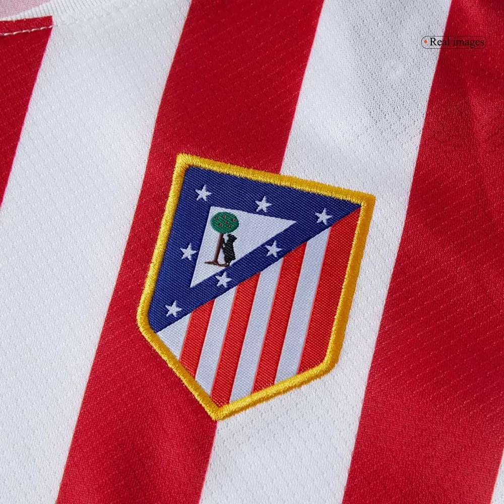 25-26 Atletico Madrid Home Soccer Full Kids Kit Jersey+Shorts