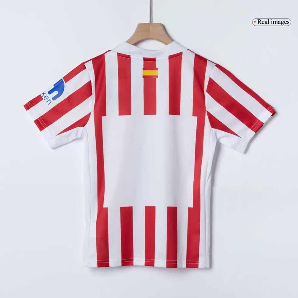 25-26 Atletico Madrid Home Soccer Full Kids Kit Jersey+Shorts