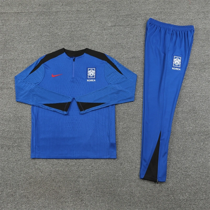 24-25 South Korea Blue with Black Half Zipper Training Tracksuit