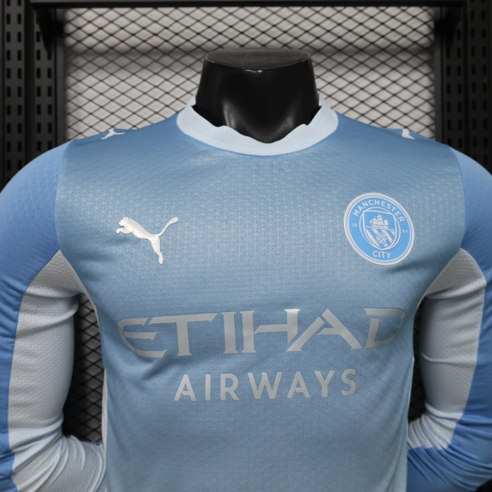 26-27 Manchester City Home Soccer Jersey Player Version Long Sleeve