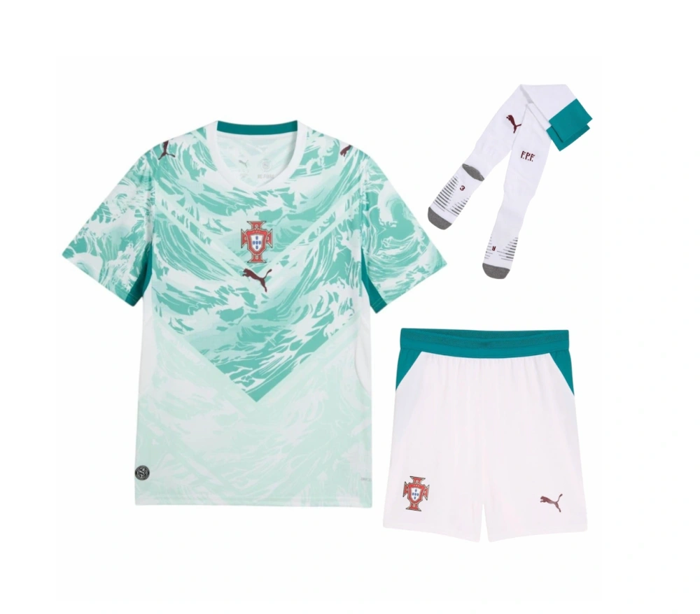 2026 Portugal Away World Cup Soccer Full Kids Kit Jersey+Shorts+Socks