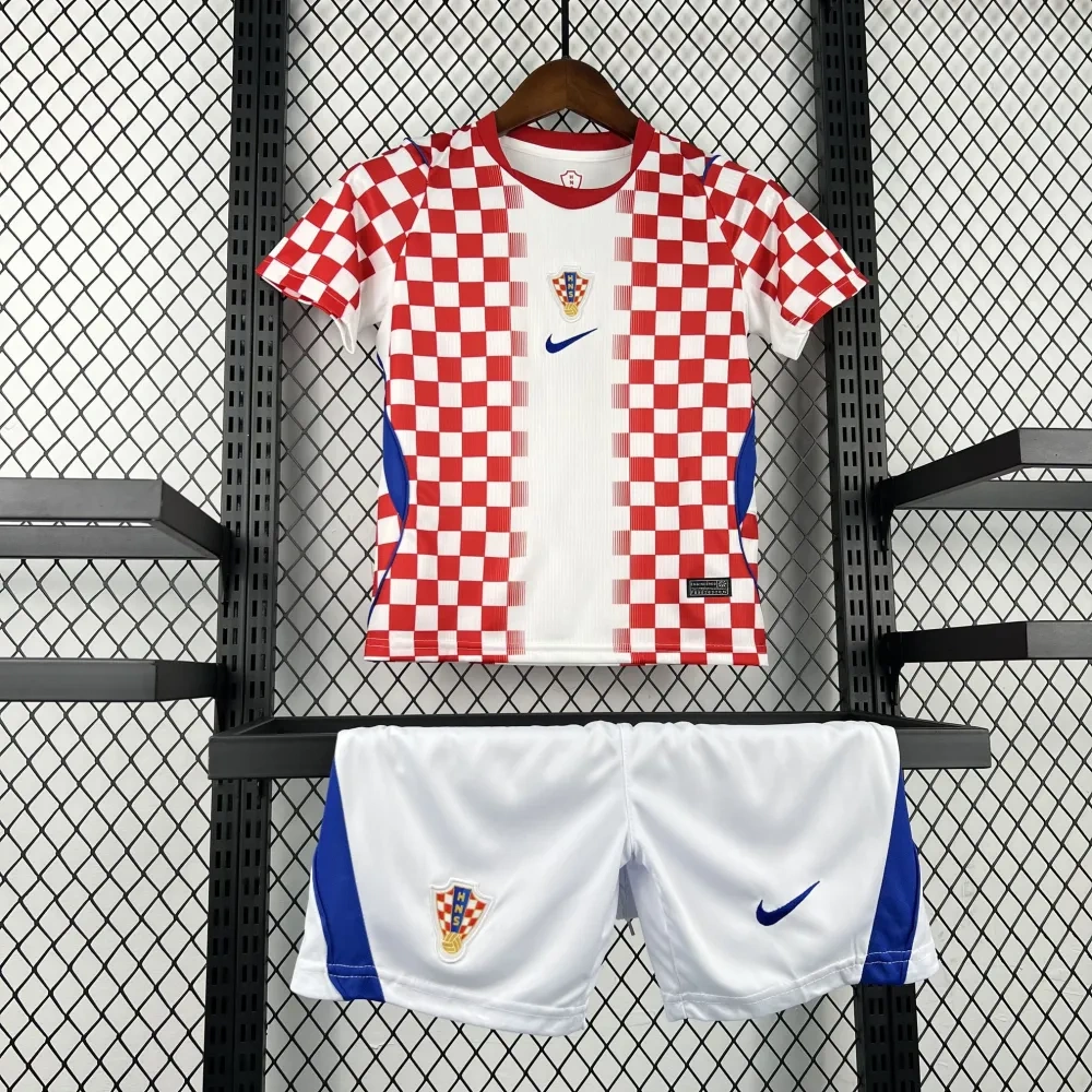 2026 Croatia World Cup Home Football Kids Kit Jersey+Shorts