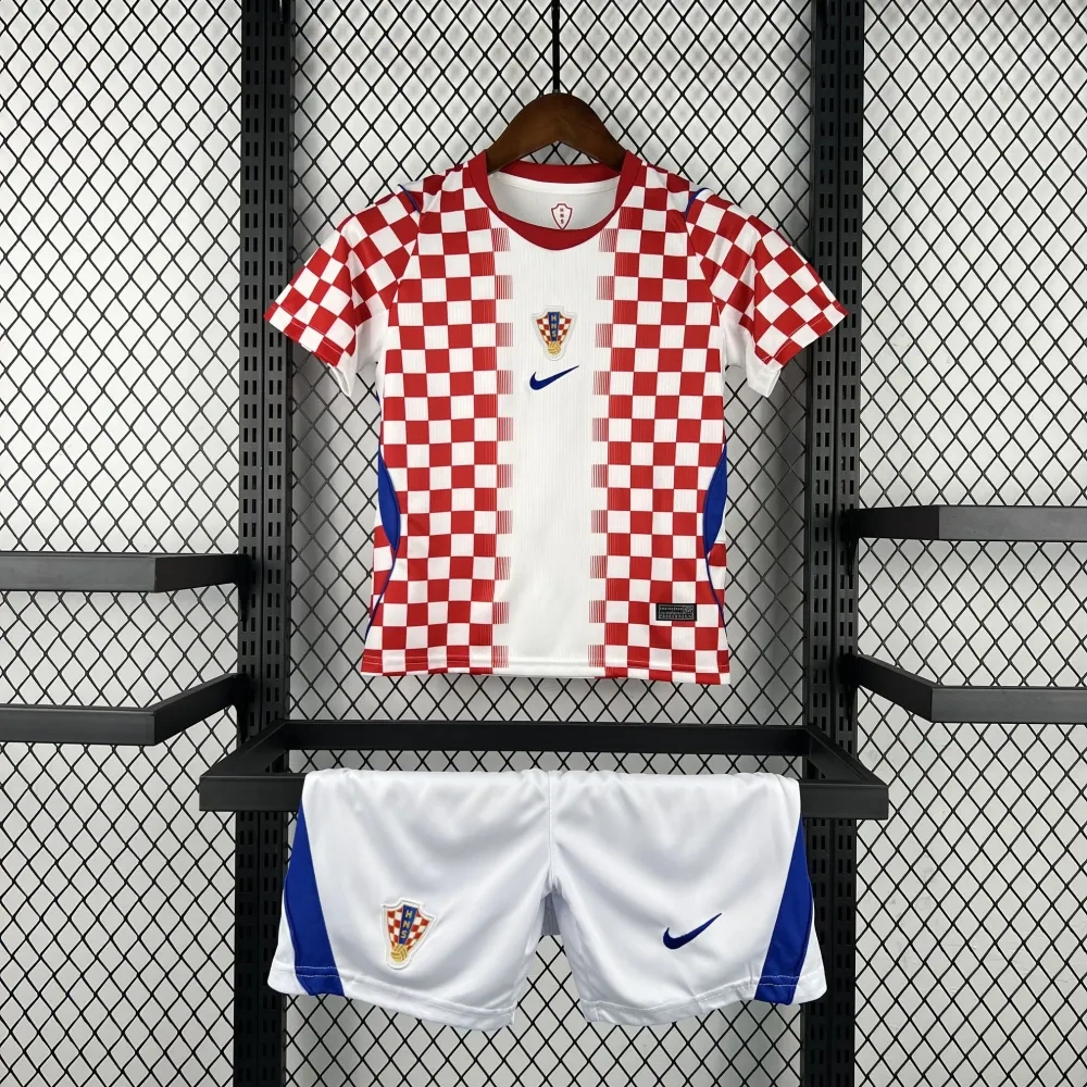 2026 Croatia World Cup Home Football Kids Kit Jersey+Shorts