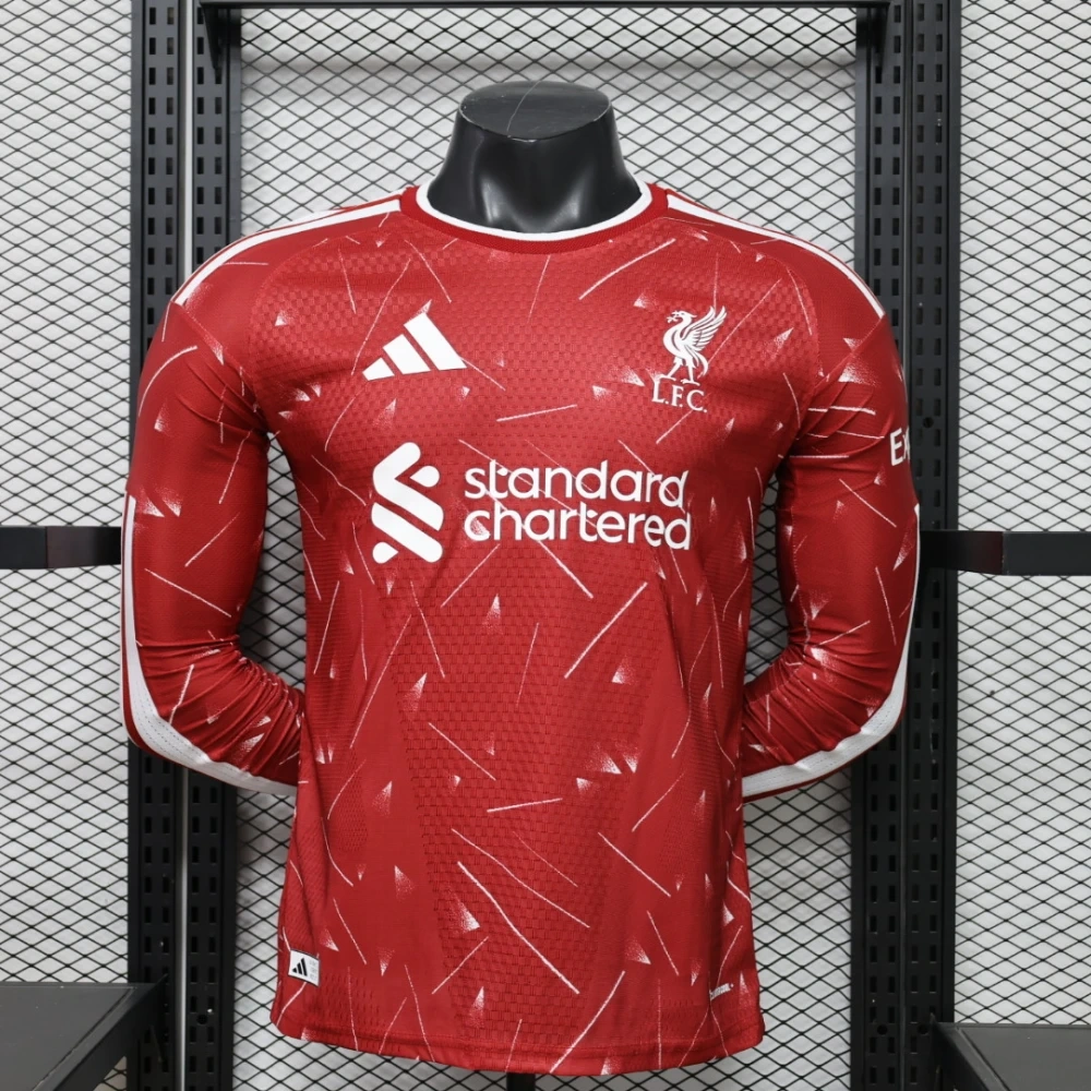 26-27 Liverpool Home Soccer Jersey Player Version Long Sleeve