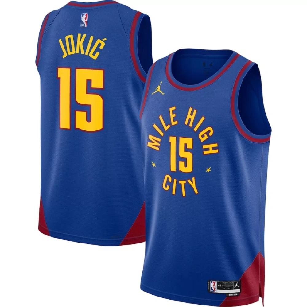 Unisex Denver Nuggets Nikola Jokić #15 Blue Swingman Jersey - Statement Edition