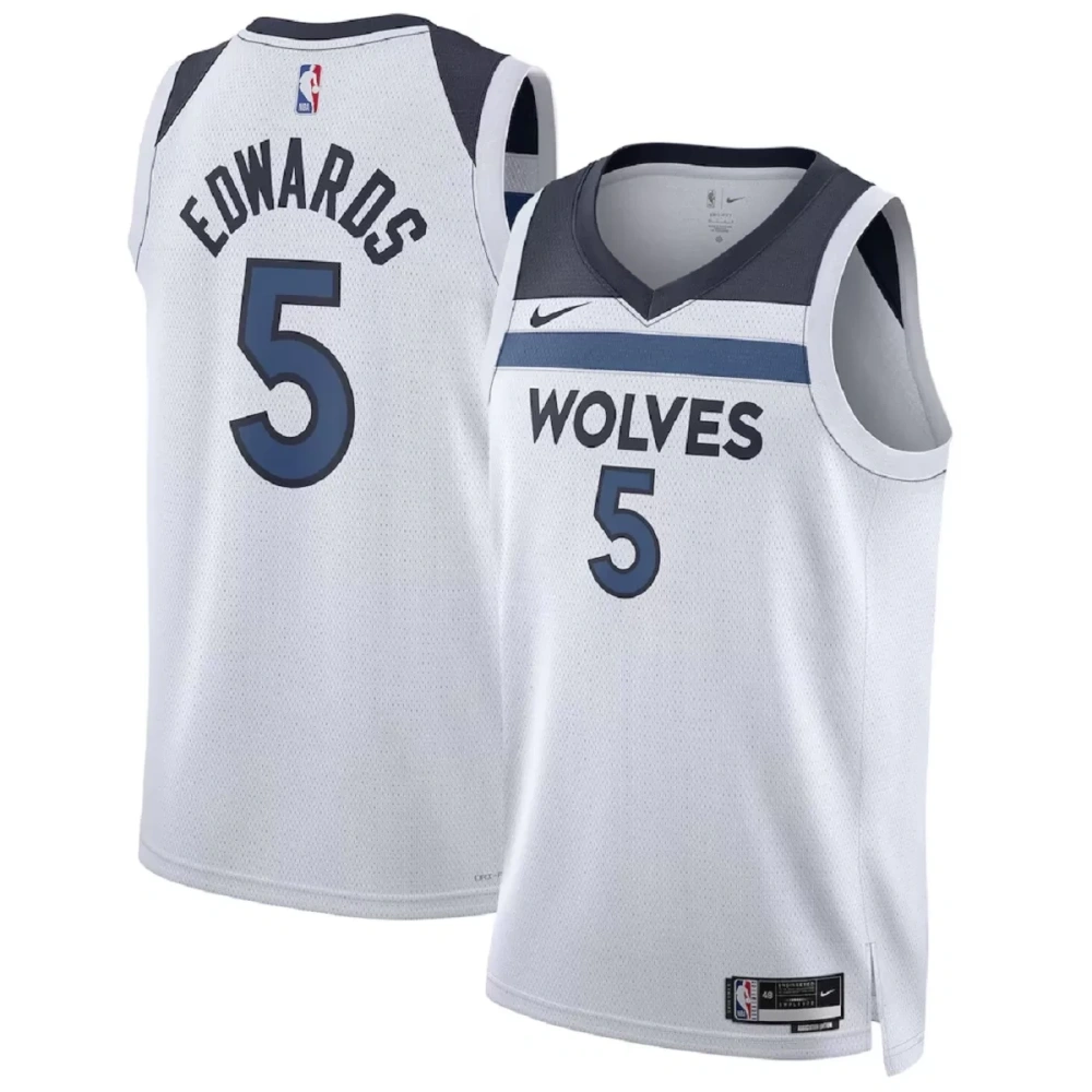 Unisex Minnesota Timberwolves Anthony Edwards #5 White Swingman Jersey - Association Edition