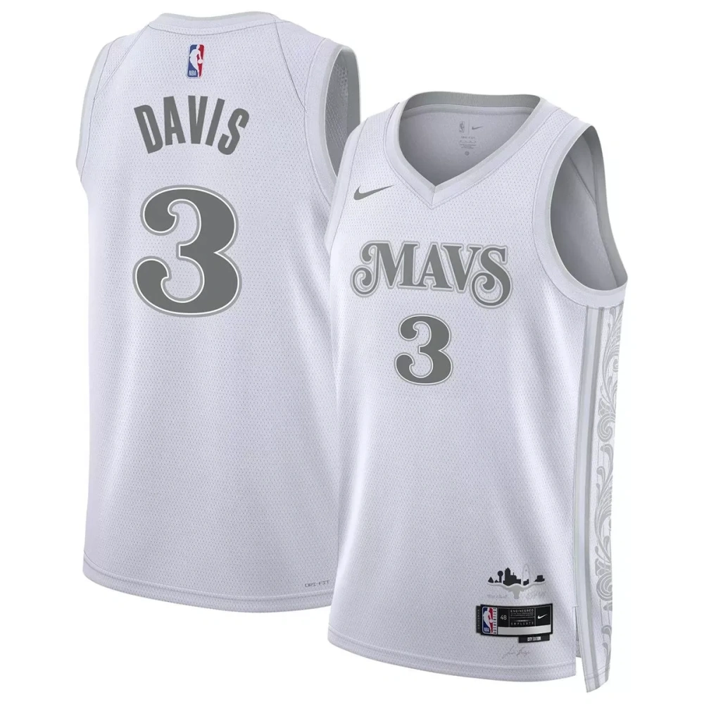 Unisex Dallas Mavericks Anthony Davis #3 White Swingman Jersey - City Edition