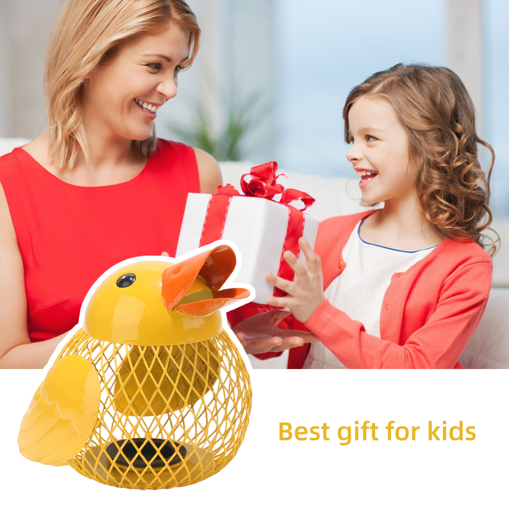 Mloarts 5 inches Coin Jar Duck Piggy Bank, Saving Box Metal Money Organizer,Kid's Coin Bank Hand Made,Anti-Rust Coin Piggy Bank for Kids and Adults,Money Container for Girl and Boy