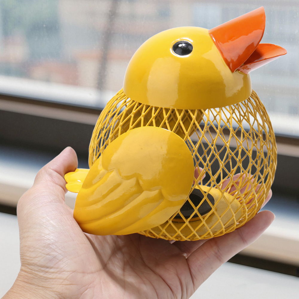 Mloarts 5 inches Coin Jar Duck Piggy Bank, Saving Box Metal Money Organizer,Kid's Coin Bank Hand Made,Anti-Rust Coin Piggy Bank for Kids and Adults,Money Container for Girl and Boy