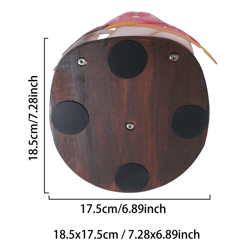13 inches Mushroom & Rabbit Paper Towel Holder - Unique Freestanding Paper Towel Stand with Wooden Base for Kitchen Countertop, Decorative and Functional Paper Towel Holder for Kitchen