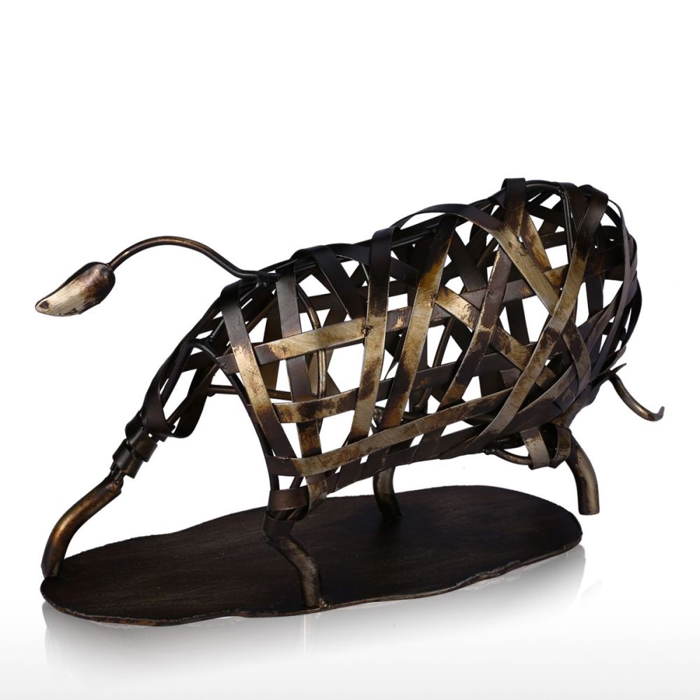 Metal Sculpture Iron Braided Cattle Home Furnishing Articles Handmade Crafts