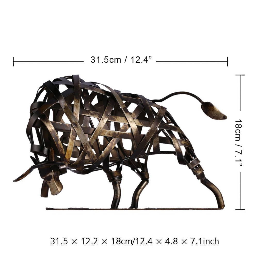 Metal Sculpture Iron Braided Cattle Home Furnishing Articles Handmade Crafts