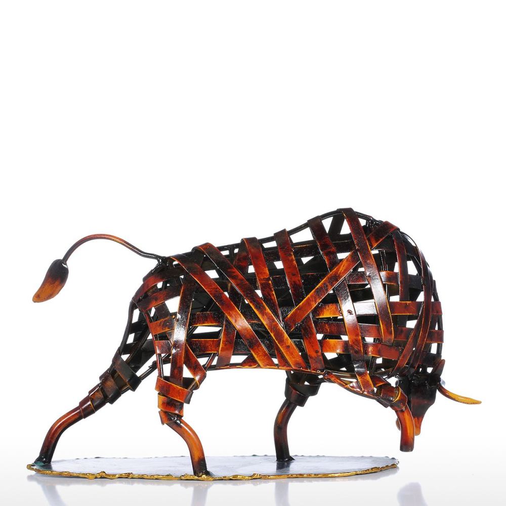 Metal Sculpture Iron Braided Cattle Home Furnishing Articles Handmade Crafts