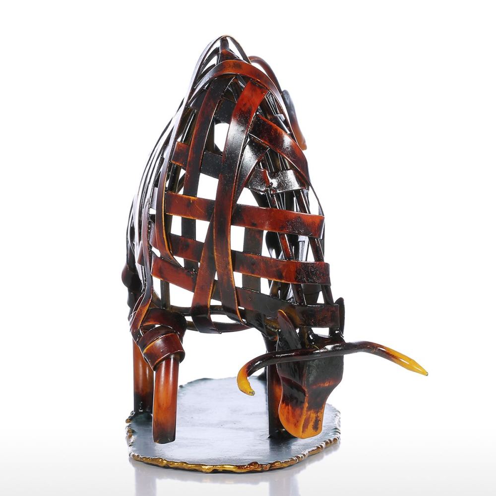 Metal Sculpture Iron Braided Cattle Home Furnishing Articles Handmade Crafts