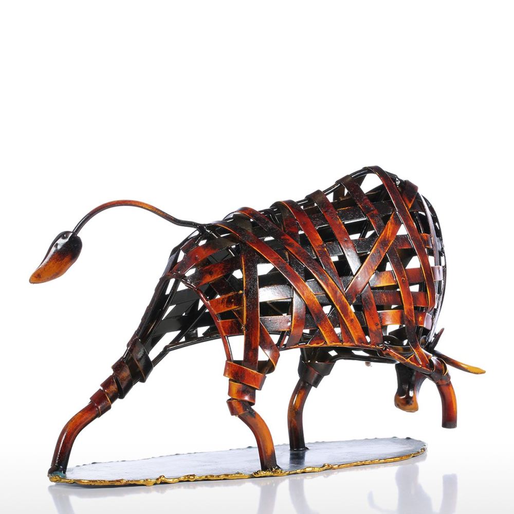 Metal Sculpture Iron Braided Cattle Home Furnishing Articles Handmade Crafts
