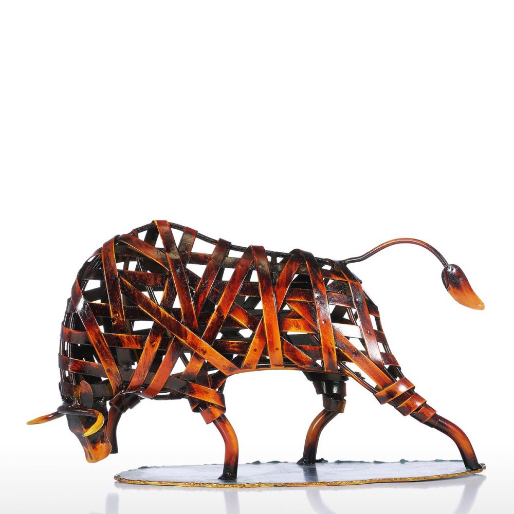 Metal Sculpture Iron Braided Cattle Home Furnishing Articles Handmade Crafts