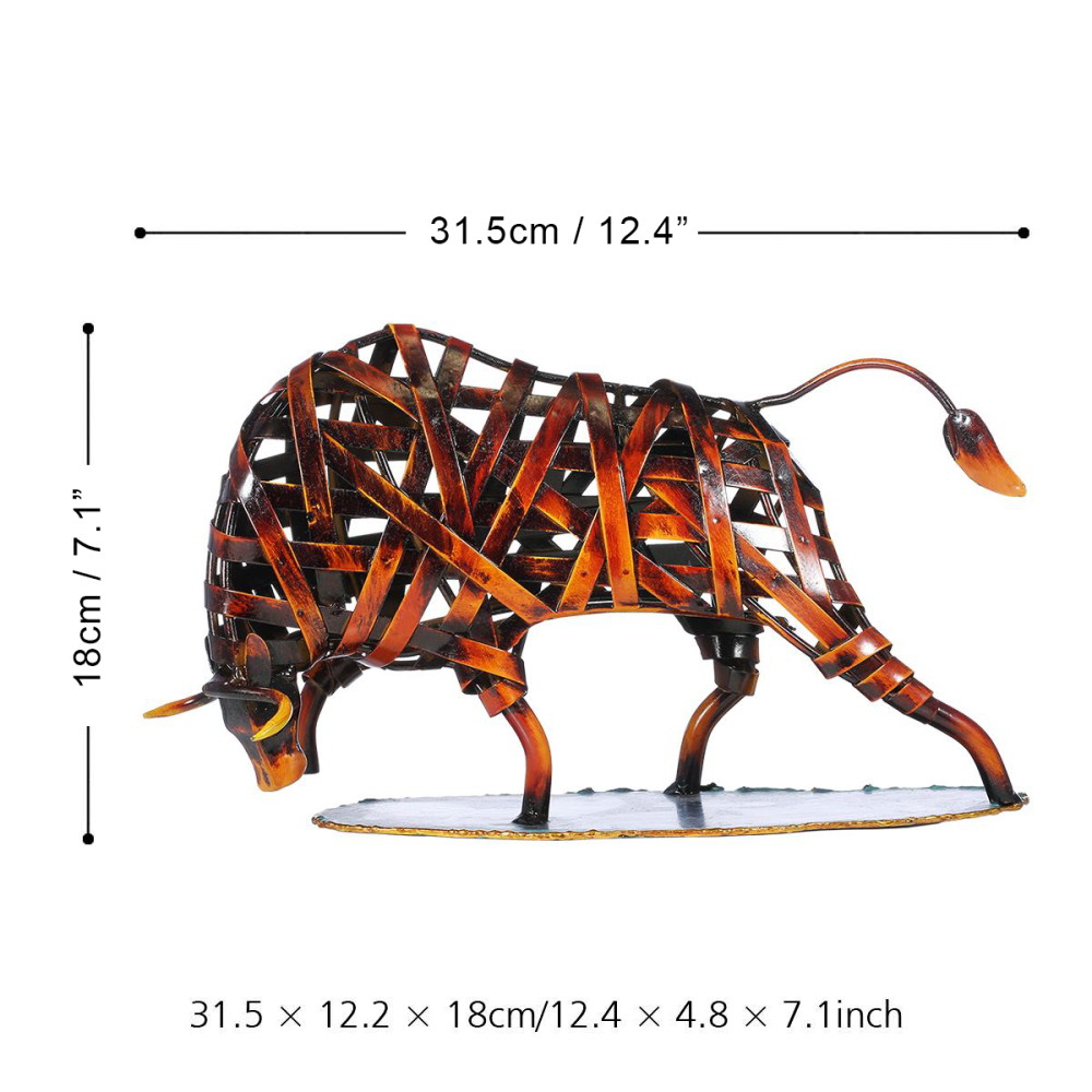 Metal Sculpture Iron Braided Cattle Home Furnishing Articles Handmade Crafts