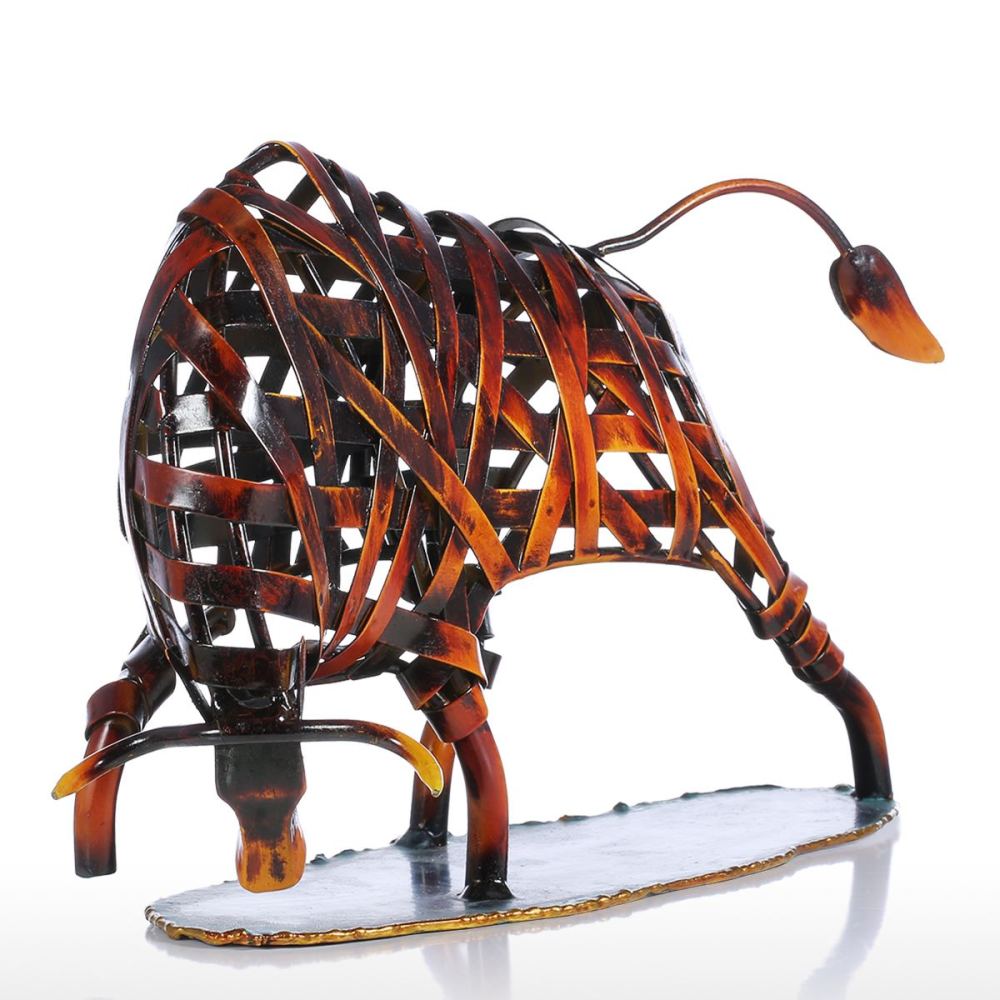 Metal Sculpture Iron Braided Cattle Home Furnishing Articles Handmade Crafts