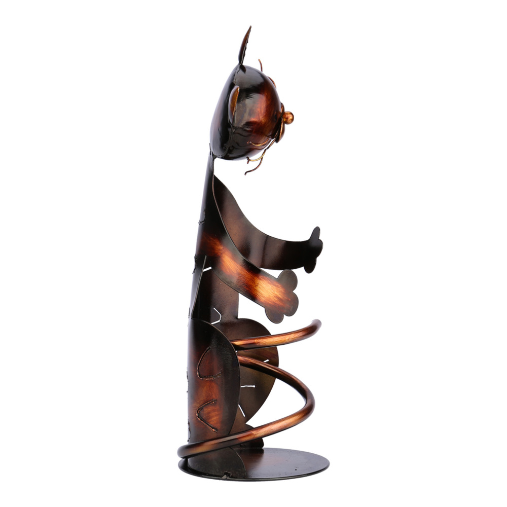 Cat shaped wine holder Wine shelf Metal sculpture Practical sculpture Home decoration Interior decoration Crafts