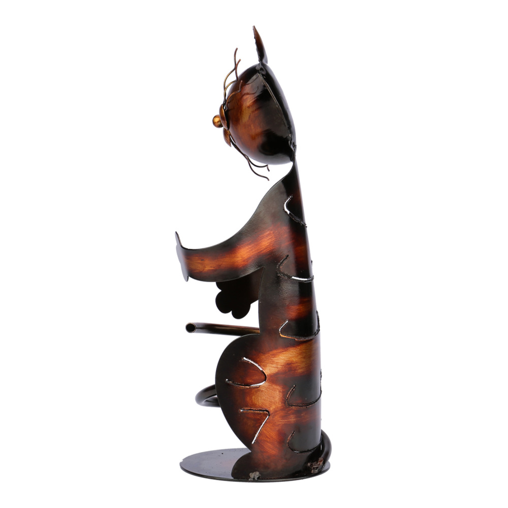 Cat shaped wine holder Wine shelf Metal sculpture Practical sculpture Home decoration Interior decoration Crafts