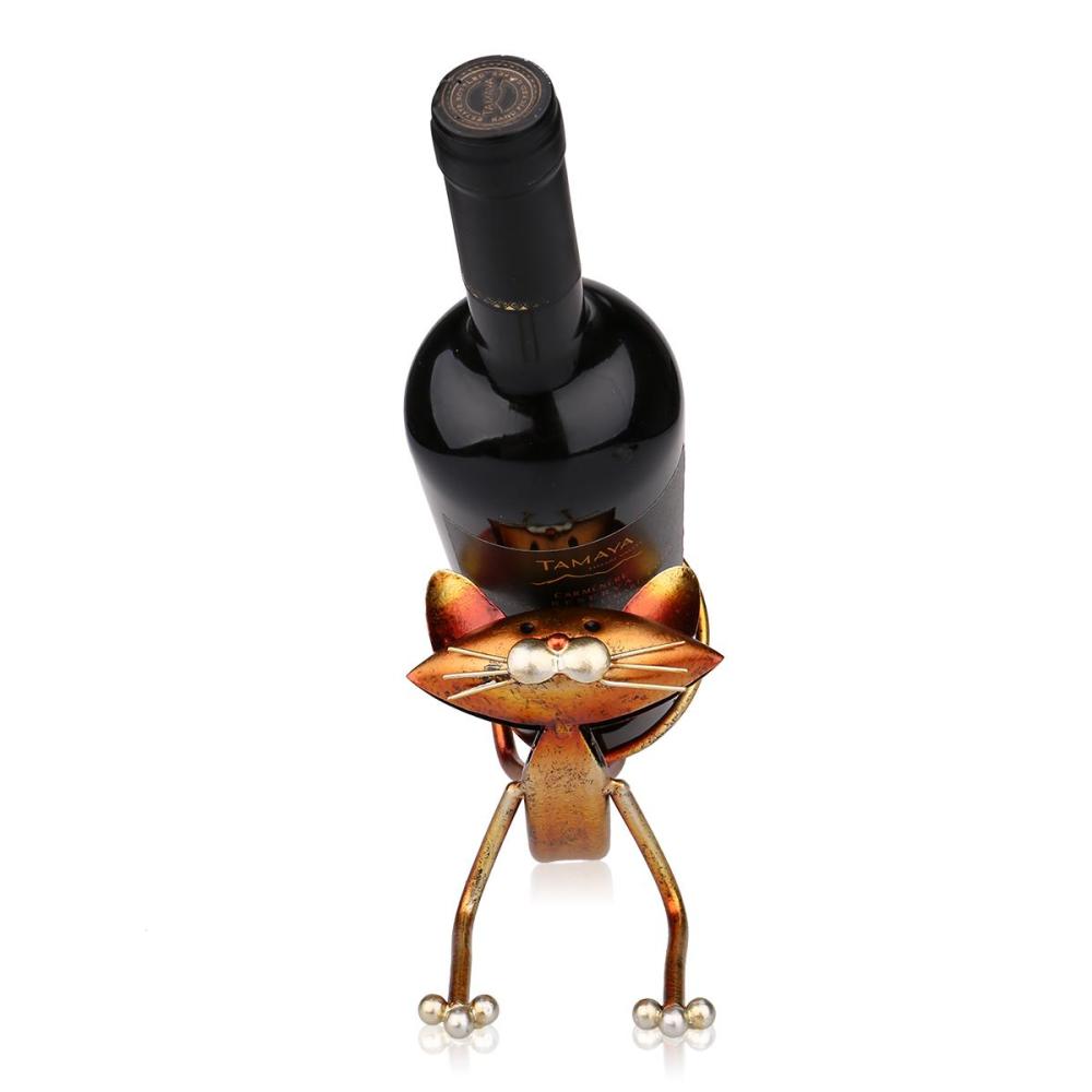 1Pcs Yoga Cat Wine Rack Metal Wine Rack Metal Practical Statue Cat Gift Cat Lover Desktop Wine Rack wine bottle holder Home Decor Handicraft Interior Decor Crafts Holiday Christmas Gift
