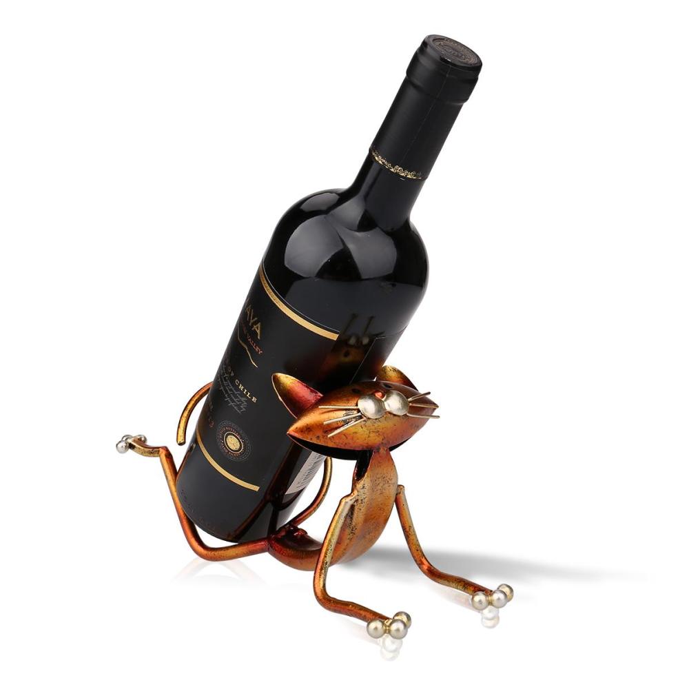1Pcs Yoga Cat Wine Rack Metal Wine Rack Metal Practical Statue Cat Gift Cat Lover Desktop Wine Rack wine bottle holder Home Decor Handicraft Interior Decor Crafts Holiday Christmas Gift