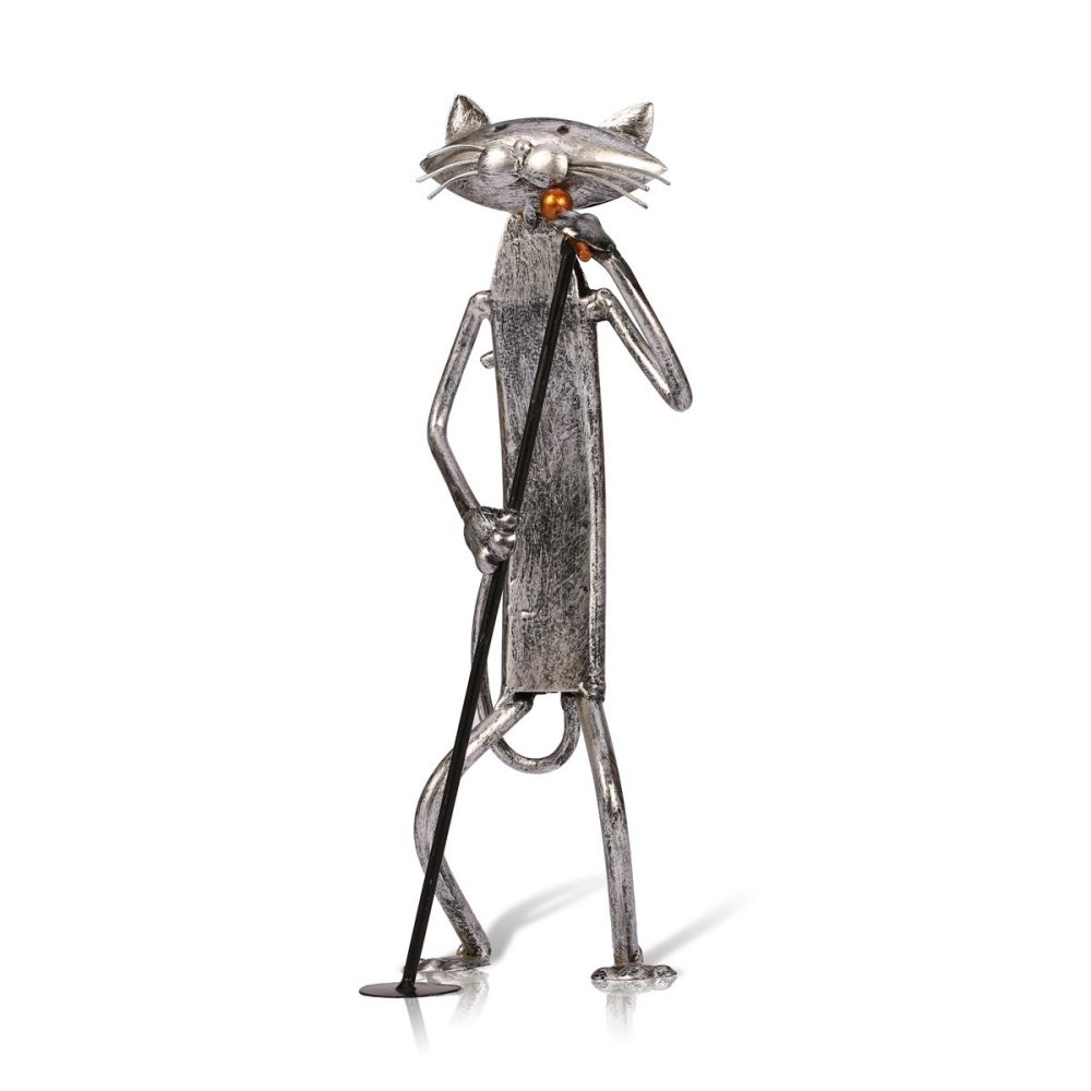 Mloarts Metal Cat Band Sculptures, Handmade Jazz Musician Cat Figurines with Guitar, Microphone & Saxophone, Rust-Resistant Iron Art for Modern Home, Living Room & Office Decor