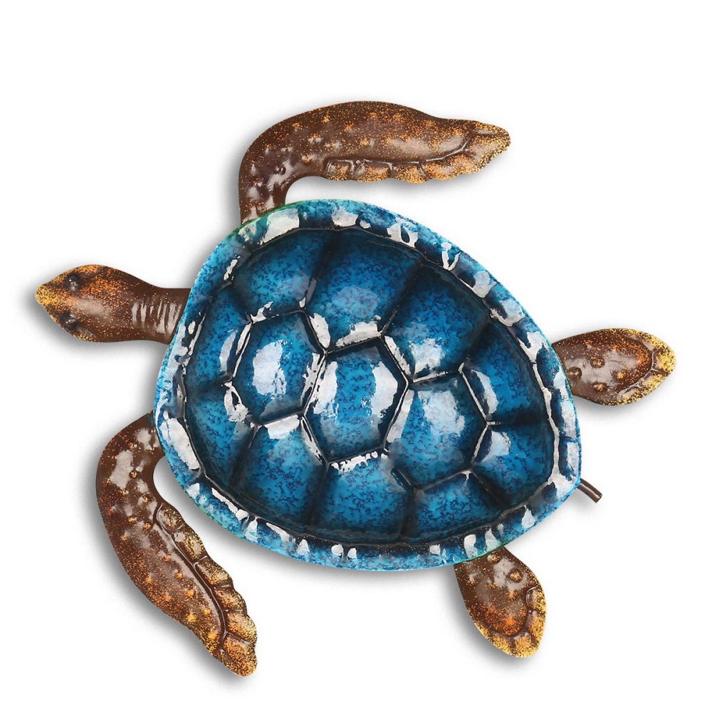 Blue Turtle Wall Decor Coast Ocean Sea Wall Art Iron Animal Wall Decor Home Bedroom Decoration