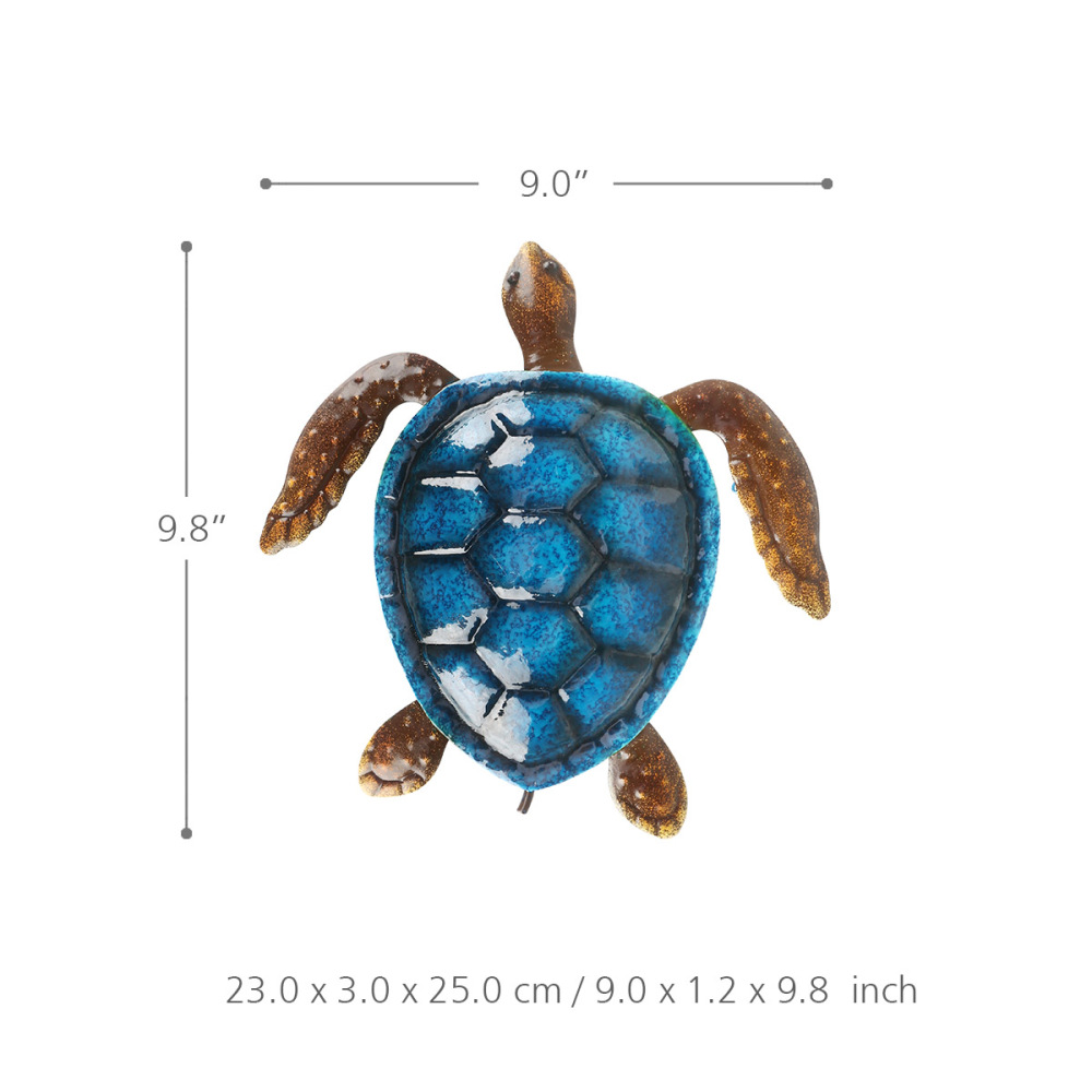 Blue Turtle Wall Decor Coast Ocean Sea Wall Art Iron Animal Wall Decor Home Bedroom Decoration