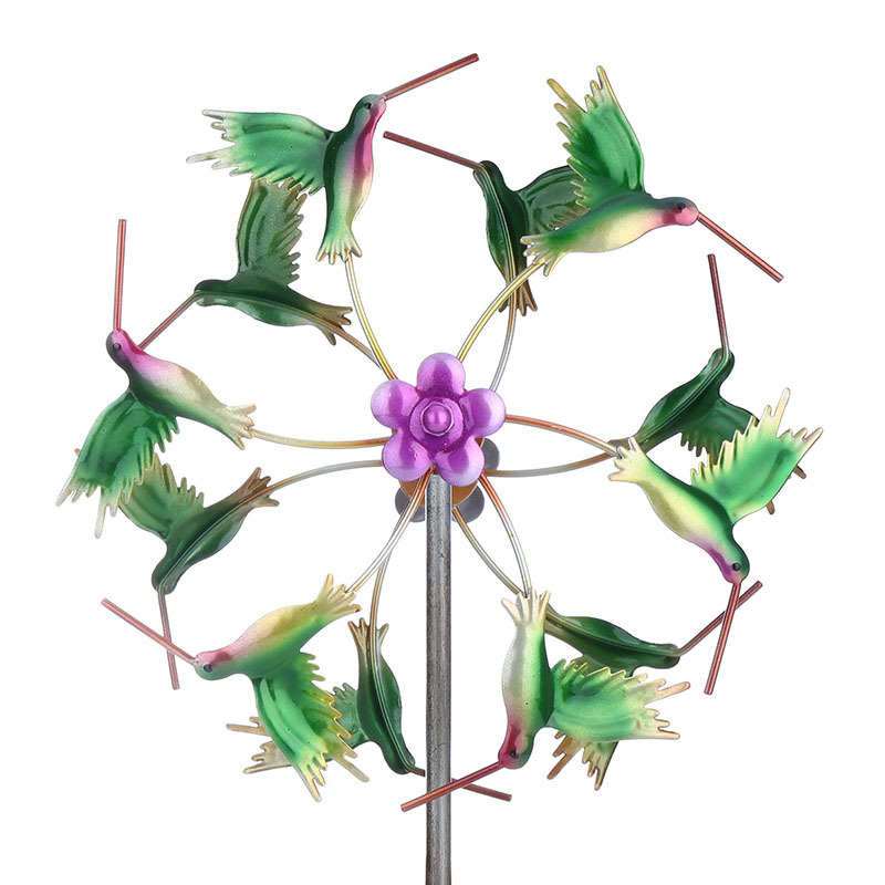 Iron Art Craft Outdoor 3D Wind Spinner with Sturdy Iron Material Reflective Painting and Rustless Function Windmill for Outdoor Yard Lawn Garden Decorations
