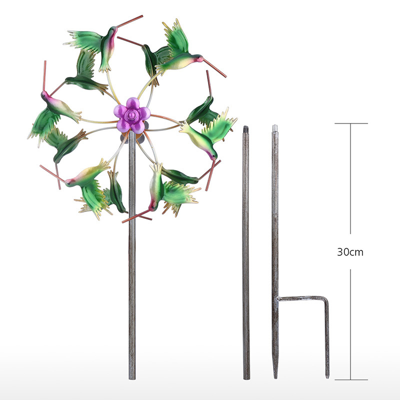 Iron Art Craft Outdoor 3D Wind Spinner with Sturdy Iron Material Reflective Painting and Rustless Function Windmill for Outdoor Yard Lawn Garden Decorations
