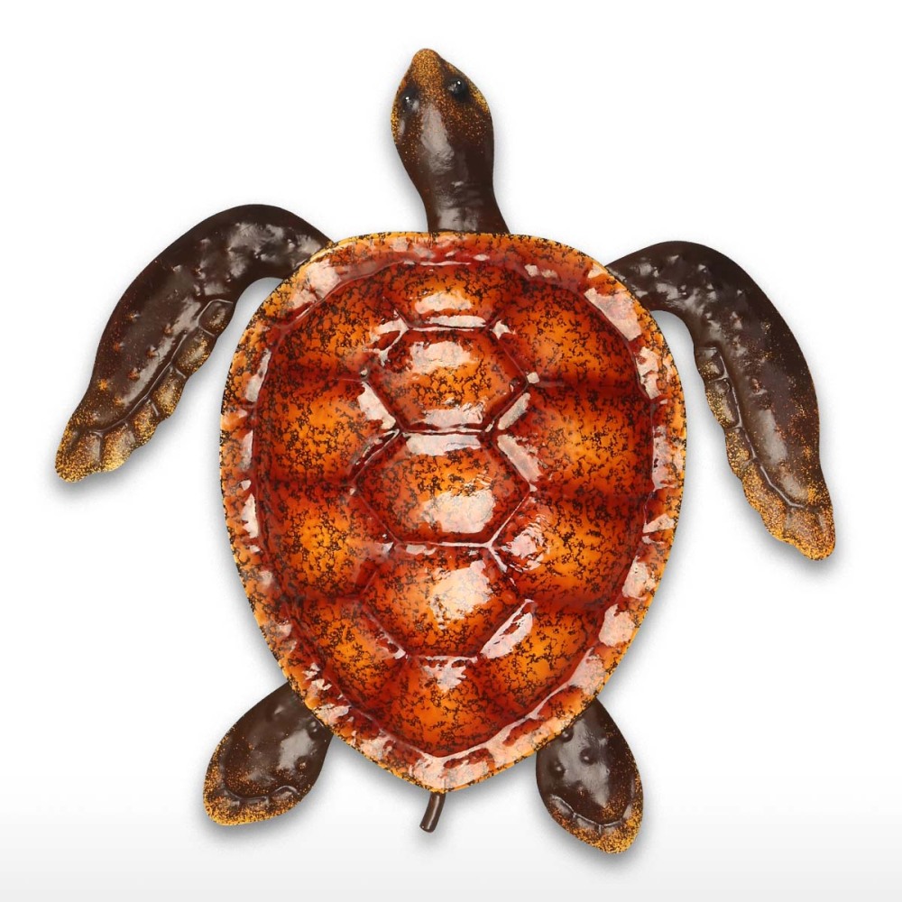 Red Turtle Wall Decor Coast Ocean Sea Wall Art Iron Animal Wall Decor Home Bedroom Decoration