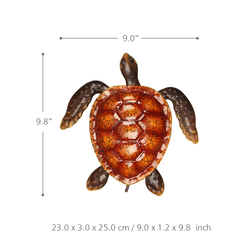Red Turtle Wall Decor Coast Ocean Sea Wall Art Iron Animal Wall Decor Home Bedroom Decoration