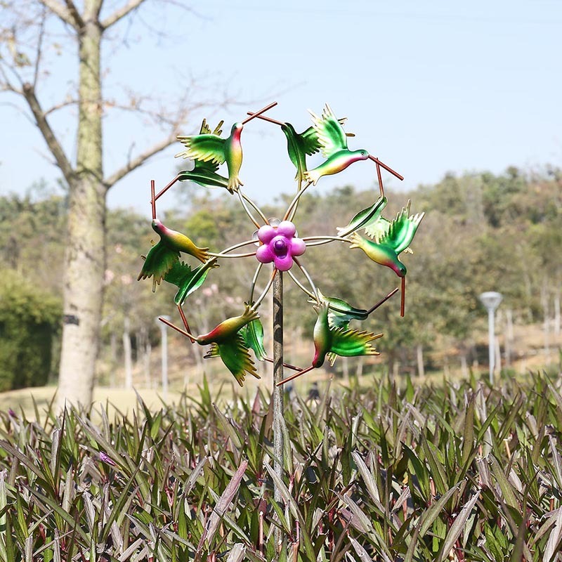 Iron Art Craft Outdoor 3D Wind Spinner with Sturdy Iron Material Reflective Painting and Rustless Function Windmill for Outdoor Yard Lawn Garden Decorations