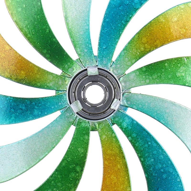 Iron Art Craft Outdoor 3D Sunflower Wind Spinner with Sturdy Iron Material Reflective Painting and Rustless Function Windmill for Outdoor Yard Lawn Garden Decorations