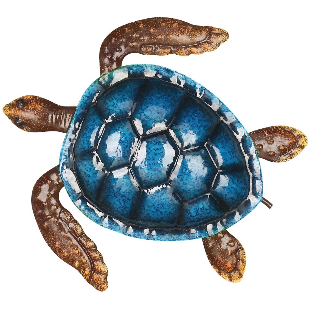 Blue Turtle Wall Decor Coast Ocean Sea Wall Art Iron Animal Wall Decor Home Bedroom Decoration