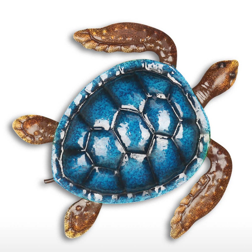 Blue Turtle Wall Decor Coast Ocean Sea Wall Art Iron Animal Wall Decor Home Bedroom Decoration