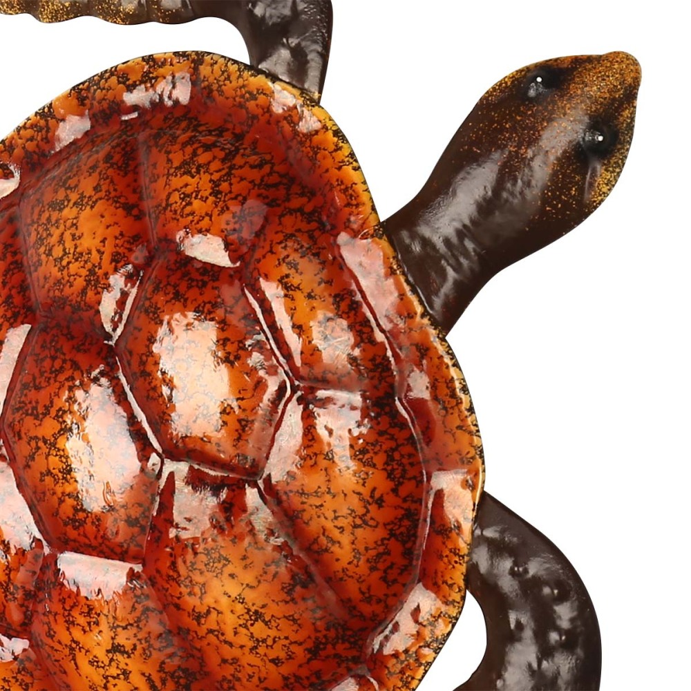 Red Turtle Wall Decor Coast Ocean Sea Wall Art Iron Animal Wall Decor Home Bedroom Decoration
