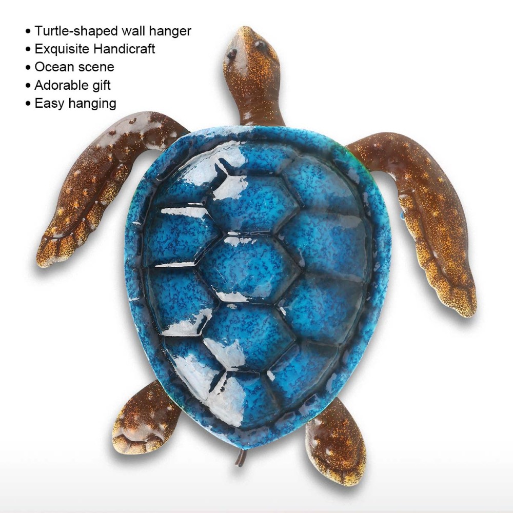 Blue Turtle Wall Decor Coast Ocean Sea Wall Art Iron Animal Wall Decor Home Bedroom Decoration