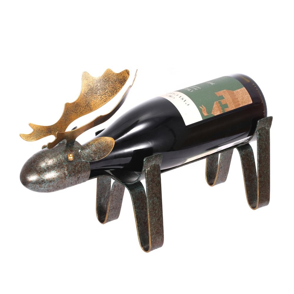 Iron Wine Holder Moose Wine Rack Metal Wine-bottle Holder Freestanding Wine Rack Home Decorative Ornaments Bar, Sideboard, Dining Table Decorative Wine Holder
