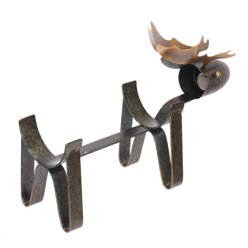 Iron Wine Holder Moose Wine Rack Metal Wine-bottle Holder Freestanding Wine Rack Home Decorative Ornaments Bar, Sideboard, Dining Table Decorative Wine Holder