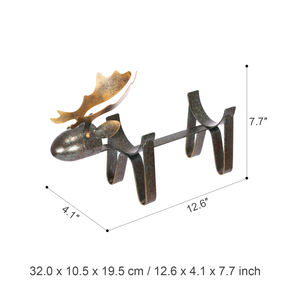 Iron Wine Holder Moose Wine Rack Metal Wine-bottle Holder Freestanding Wine Rack Home Decorative Ornaments Bar, Sideboard, Dining Table Decorative Wine Holder