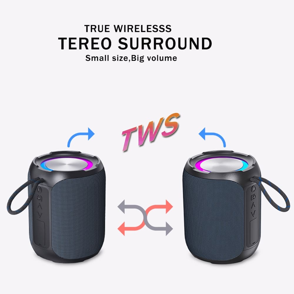 RT520 IPX6 Waterproof Bluetooth Speaker with 30W and TYPE-C Charging