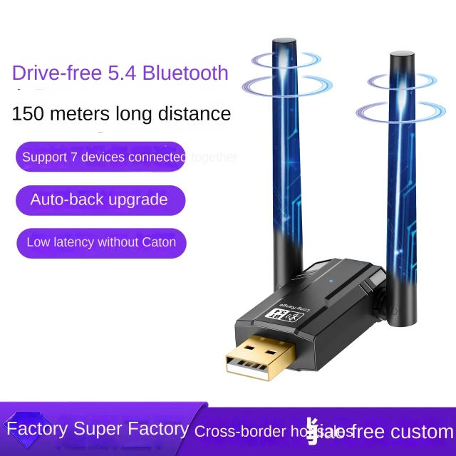 150 M Dual Antenna 5.4 Bluetooth Adapter Driver-Free Computer USB Bluetooth Audio Headset Receiver and Transmitter BT11