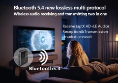 LR20Q Wireless LE Audio Adapter for Music Streaming Sound System BT Audio  Auracast Transmitter Works for Speakers Support 1+N