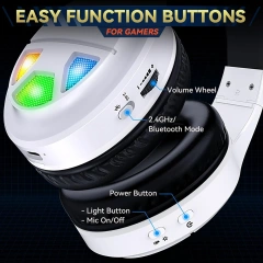 2.4G Wireless BT Gaming Headset Sports Stereo Wireless Gaming Headphone for TV/PC/SWITCH/PS4 25MS Transmission Delay GM1500J